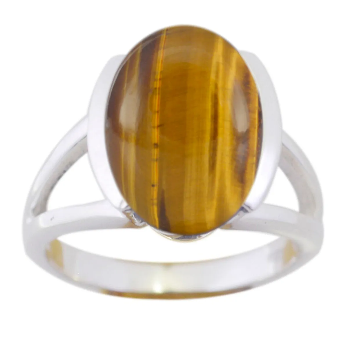 Riyo Exquisite Gem Tiger Eye 925 Sterling Silver Rings Minimalist