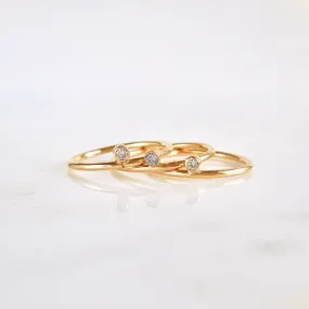 Simple Diamond Ring - Diamond 14k Gold Stacking Ring - Dainty Diamond Gold tacking Ring