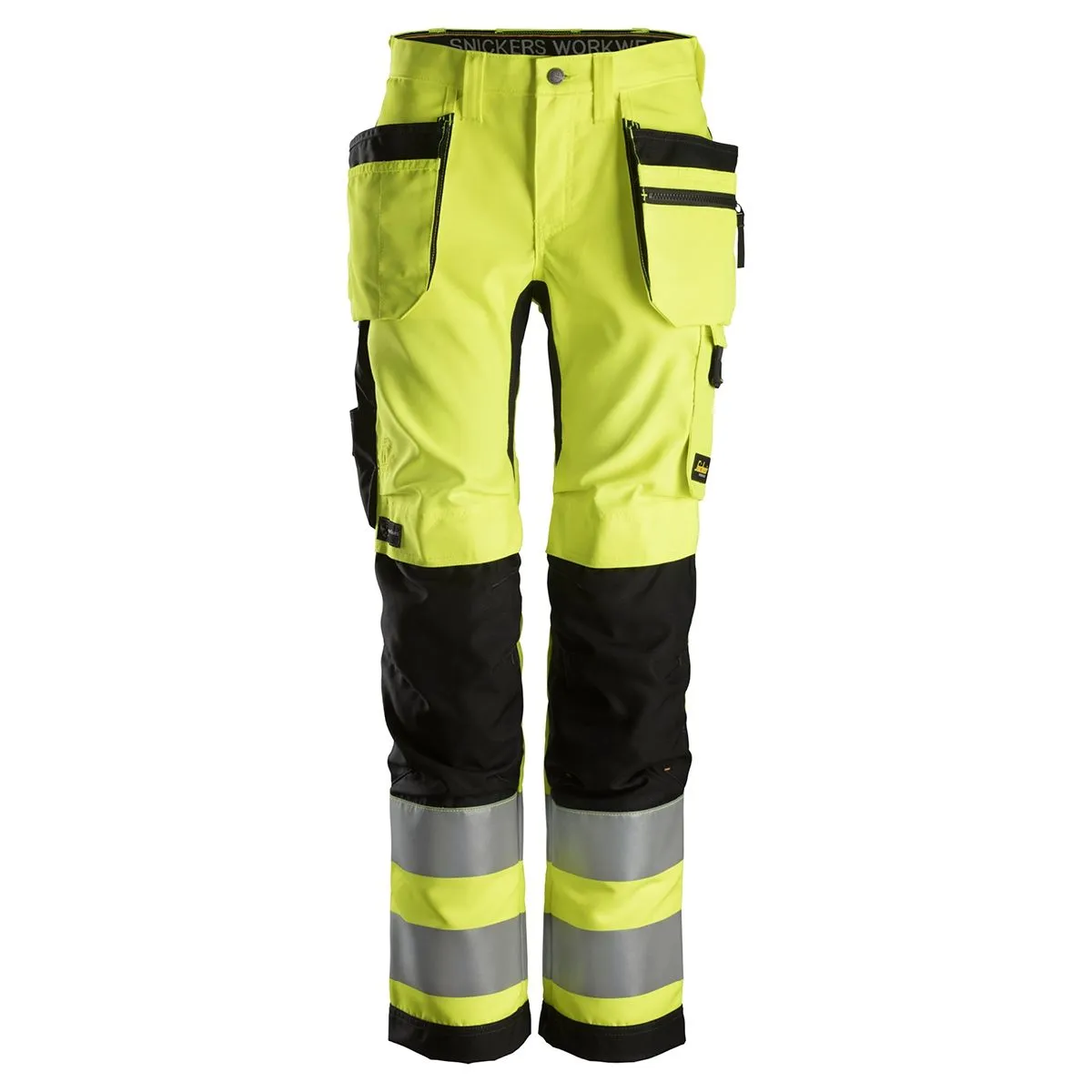 Snickers&#x20;6730&#x20;AllroundWork,&#x20;Women&#x27;s&#x20;High-Vis&#x20;Work&#x20;Trousers&#x2B;&#x20;Holster&#x20;Pockets,&#x20;Class&#x20;2&#x20;-&#x20;Yellow&#x2F;Black