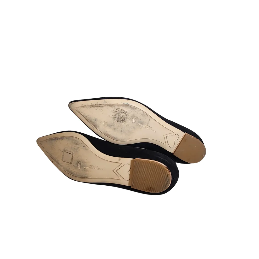 Sophia Webster Black & Multi Butterfly Suede Riva Pointed Flats | Gently Used |