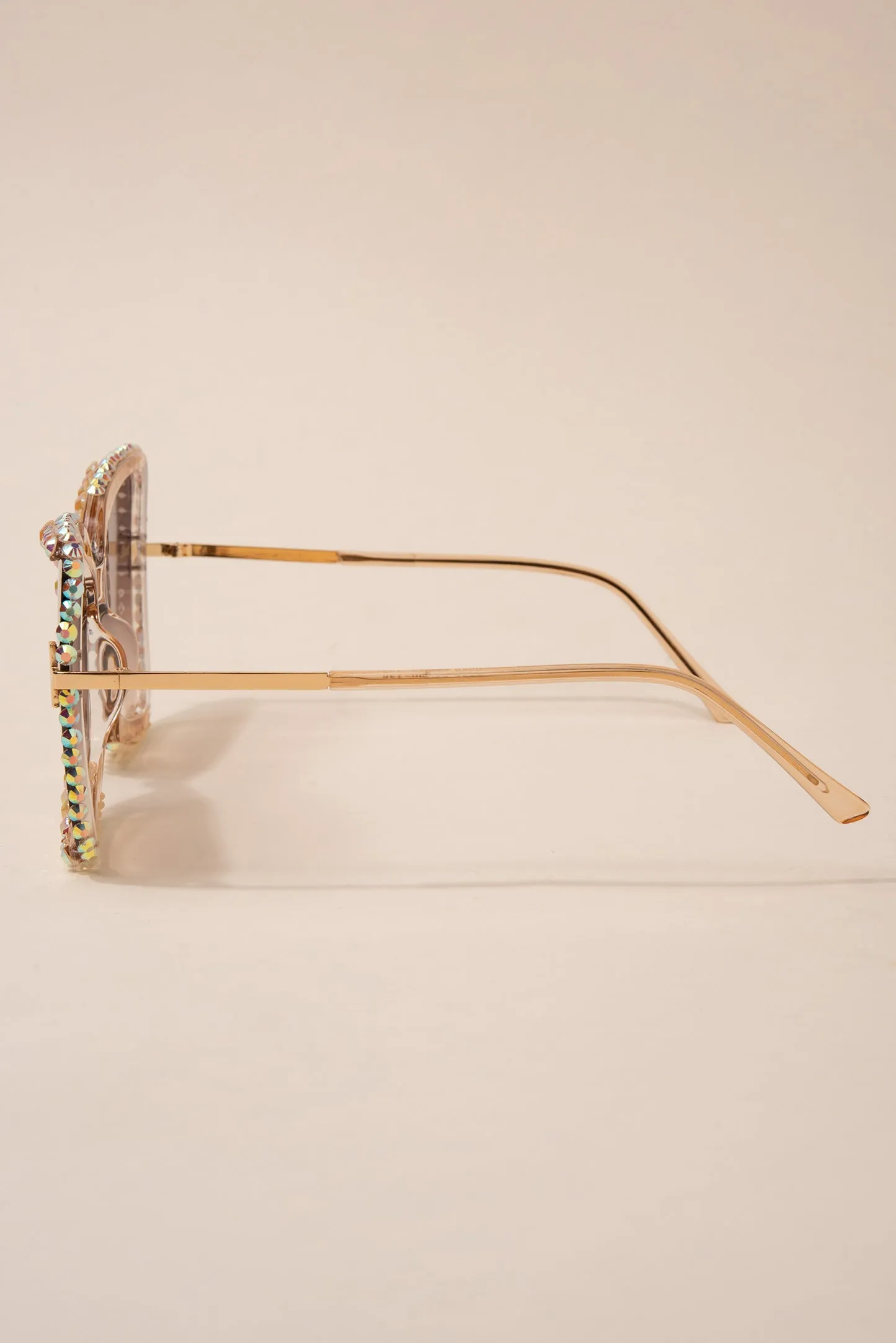 Stephanie Rounded Cat Eye Rhinestone Sunglasses