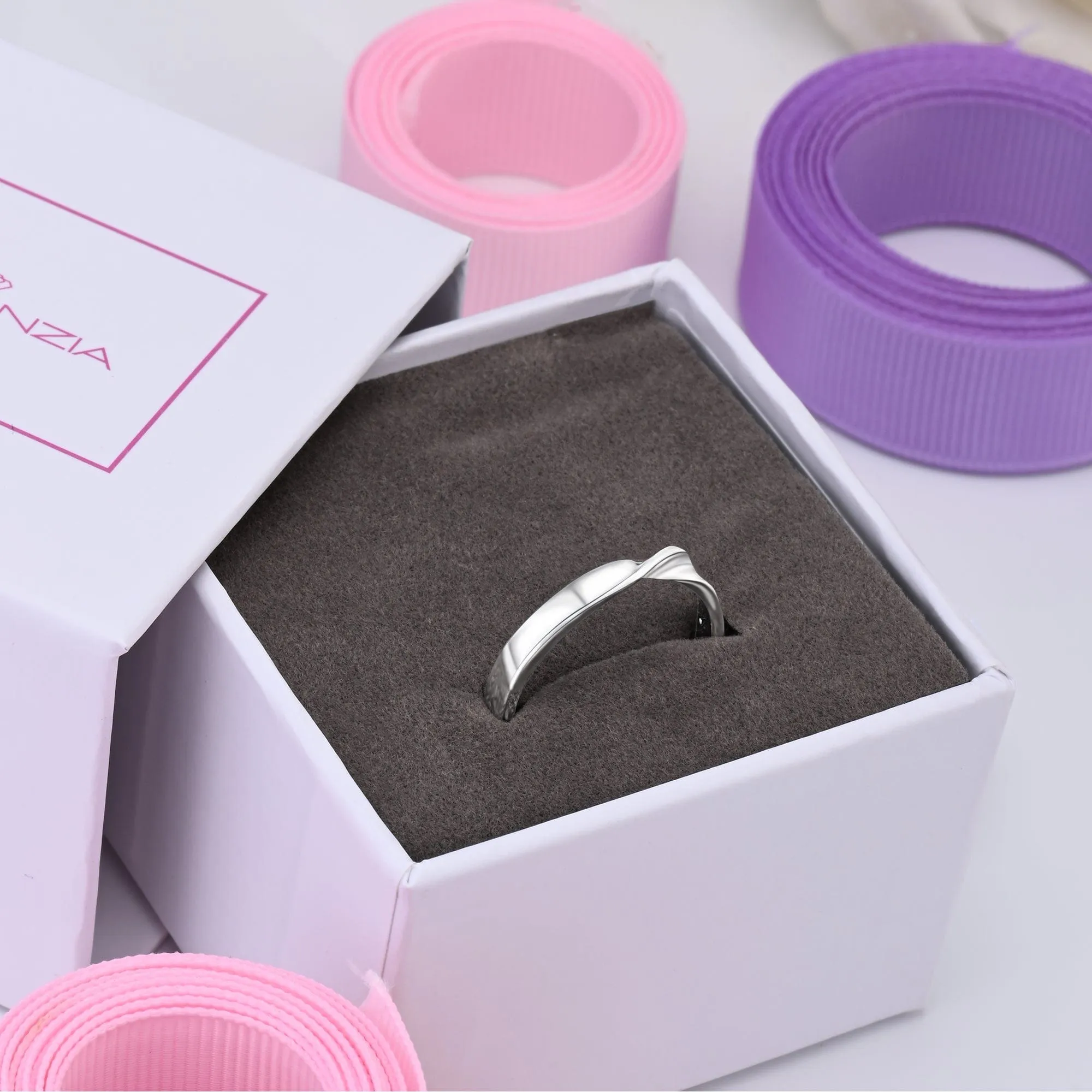 Twisted Romance Matching Promise Rings for Her
