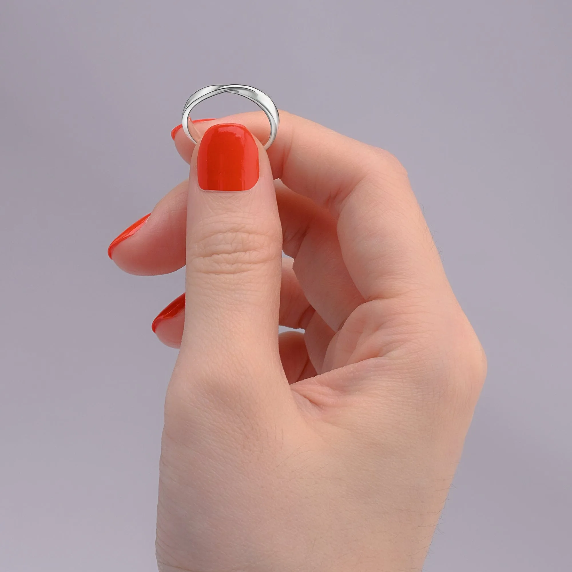 Twisted Romance Matching Promise Rings for Her