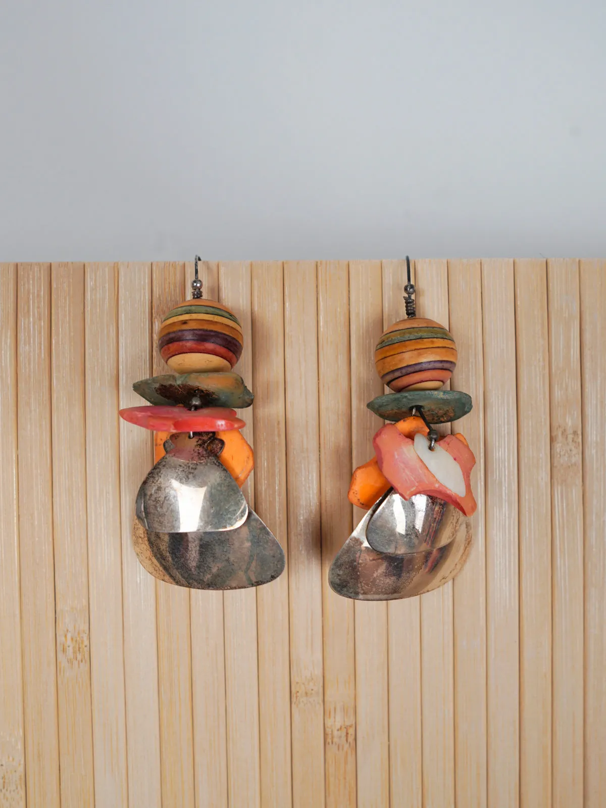 Vintage Found Objects Sterling Silver Earrings