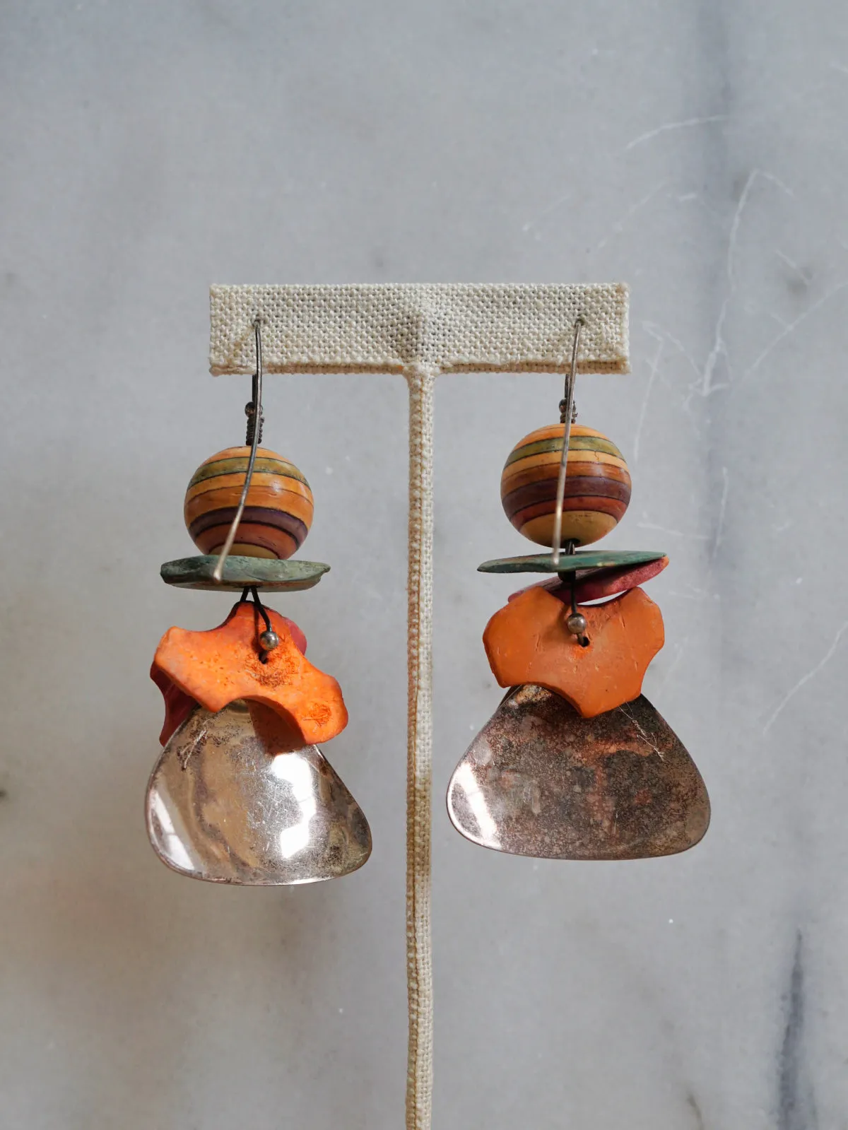 Vintage Found Objects Sterling Silver Earrings