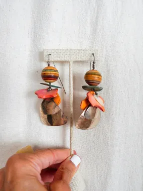 Vintage Found Objects Sterling Silver Earrings