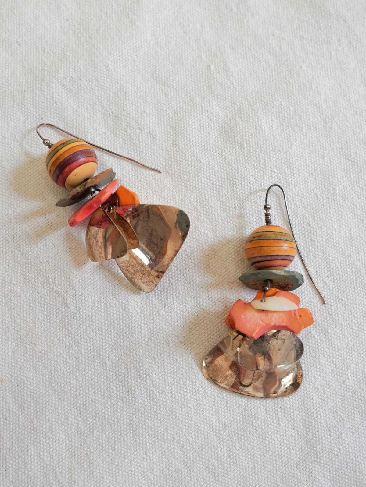 Vintage Found Objects Sterling Silver Earrings