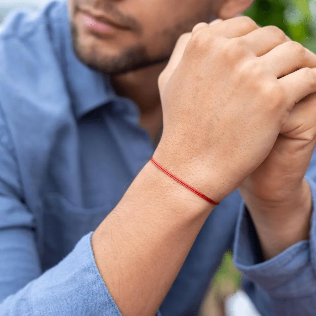 Wax Nylon 1mm Bracelets - Red & Black