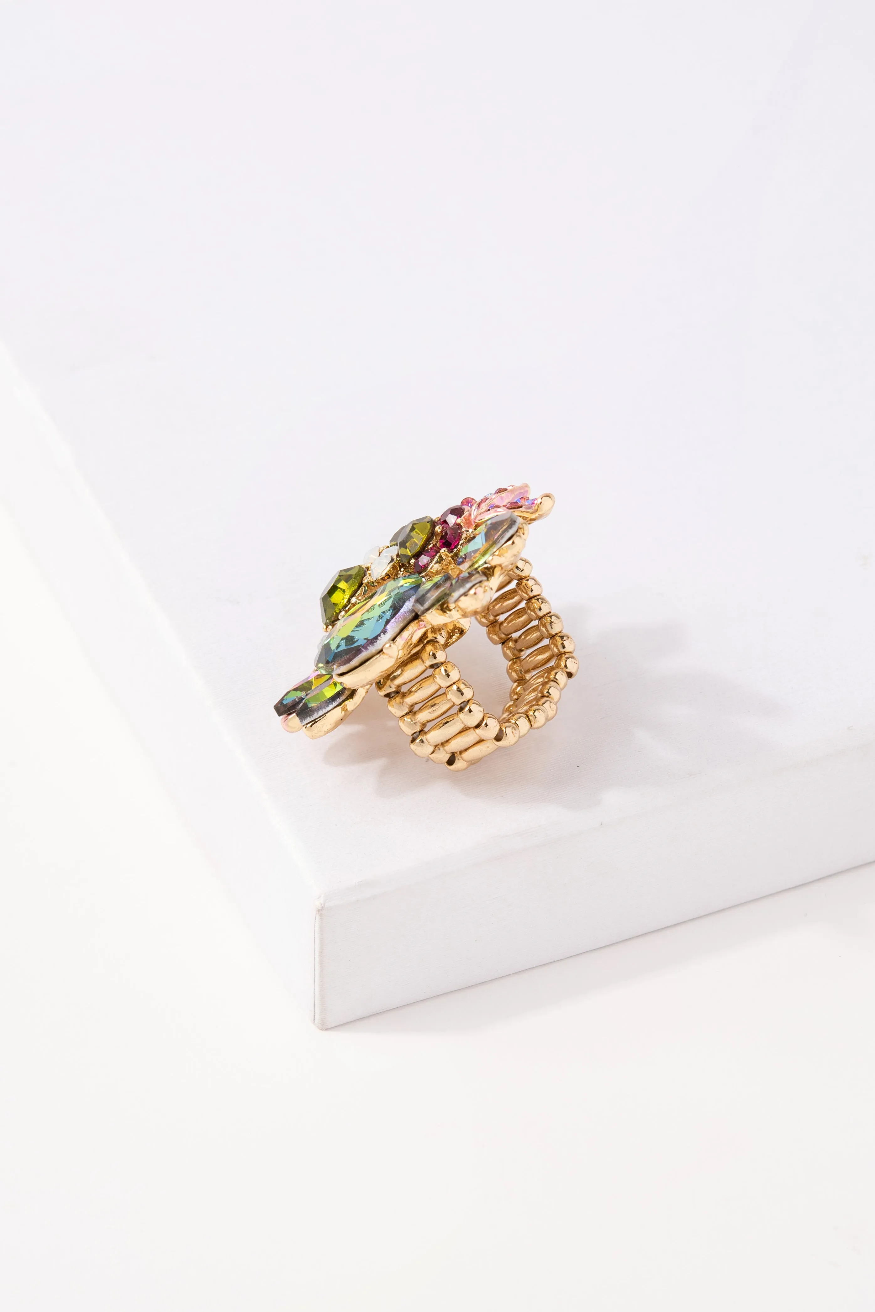Willa Floral Rhinestone Ring