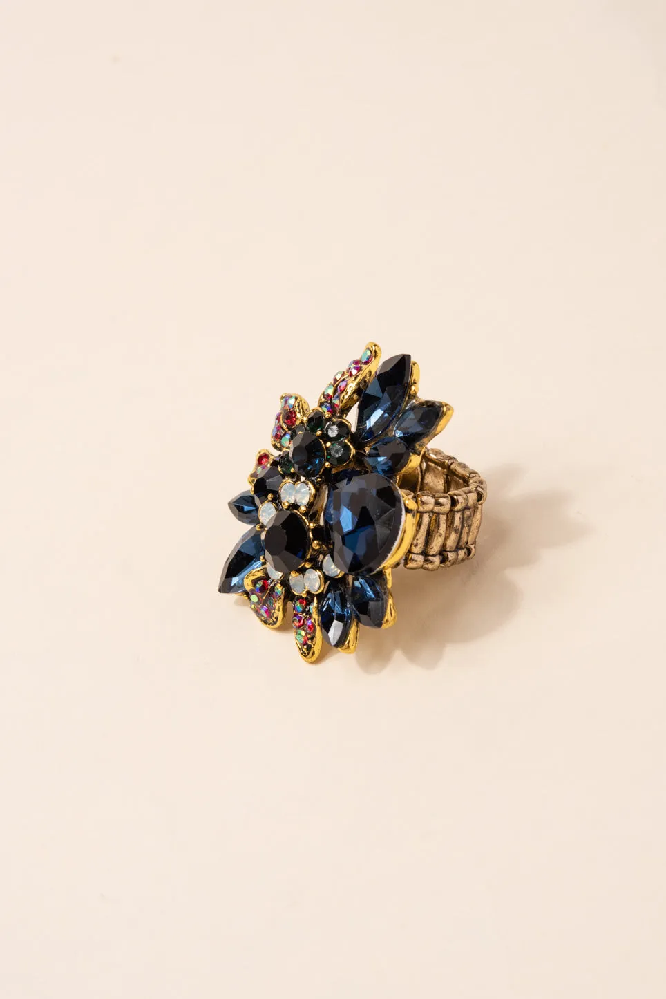 Willa Floral Rhinestone Ring