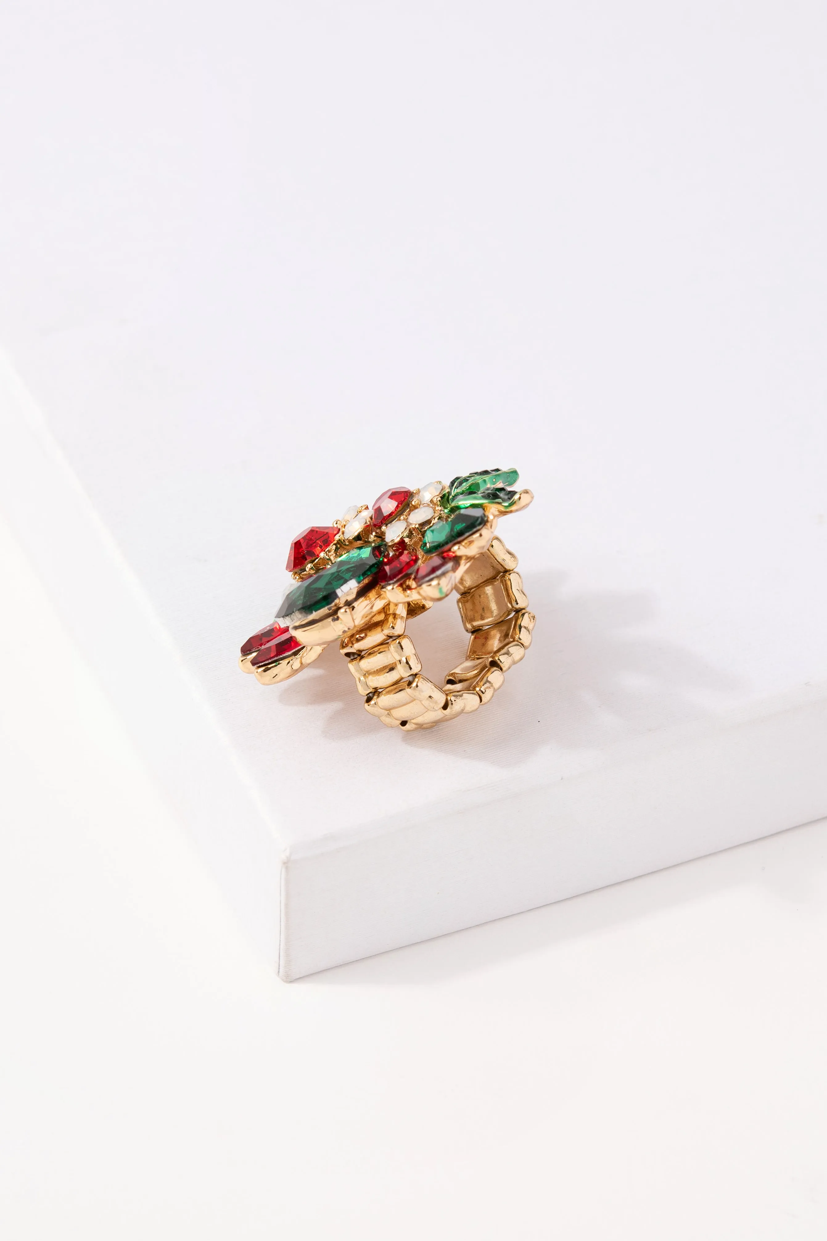 Willa Floral Rhinestone Ring