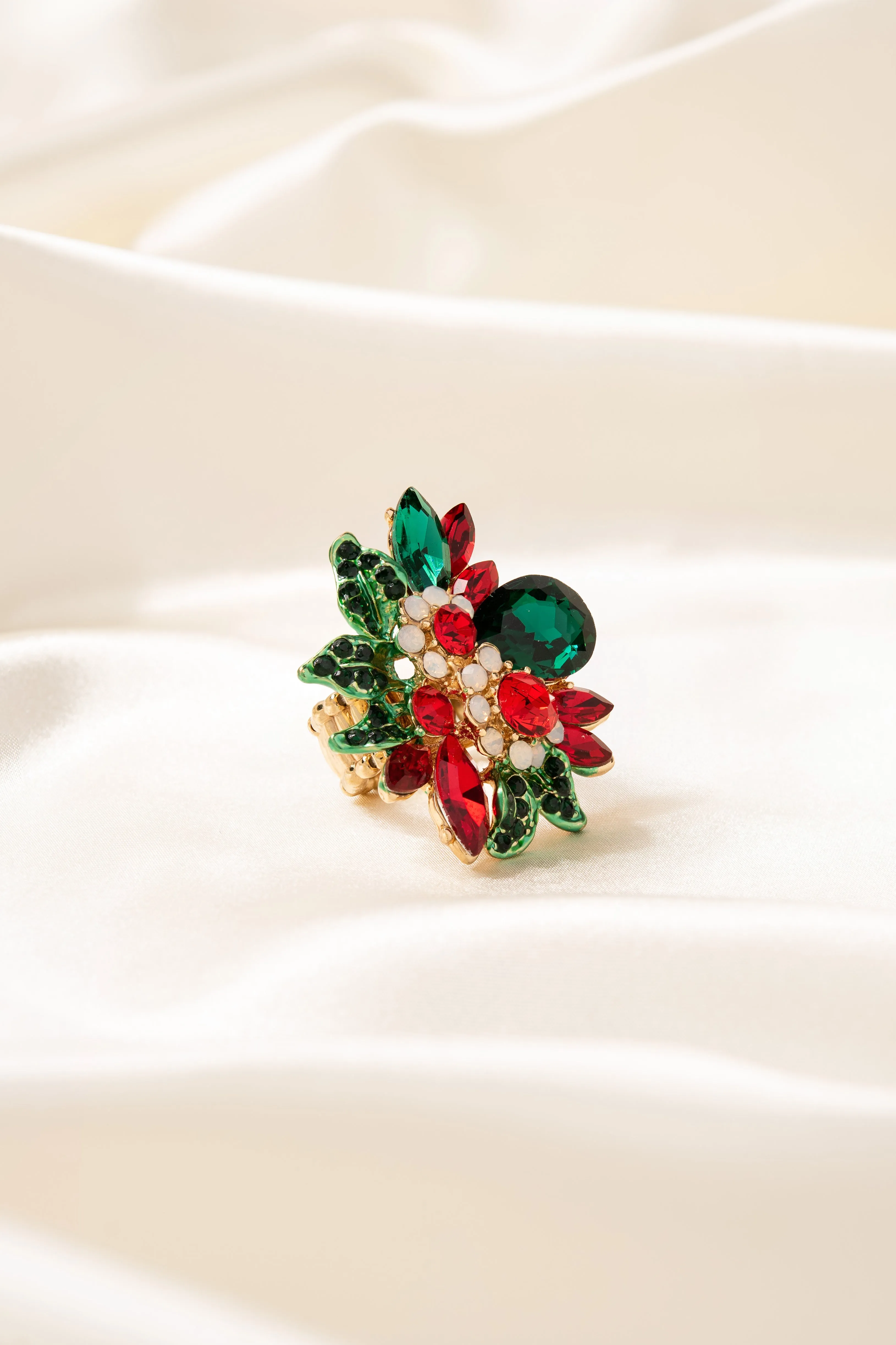 Willa Floral Rhinestone Ring