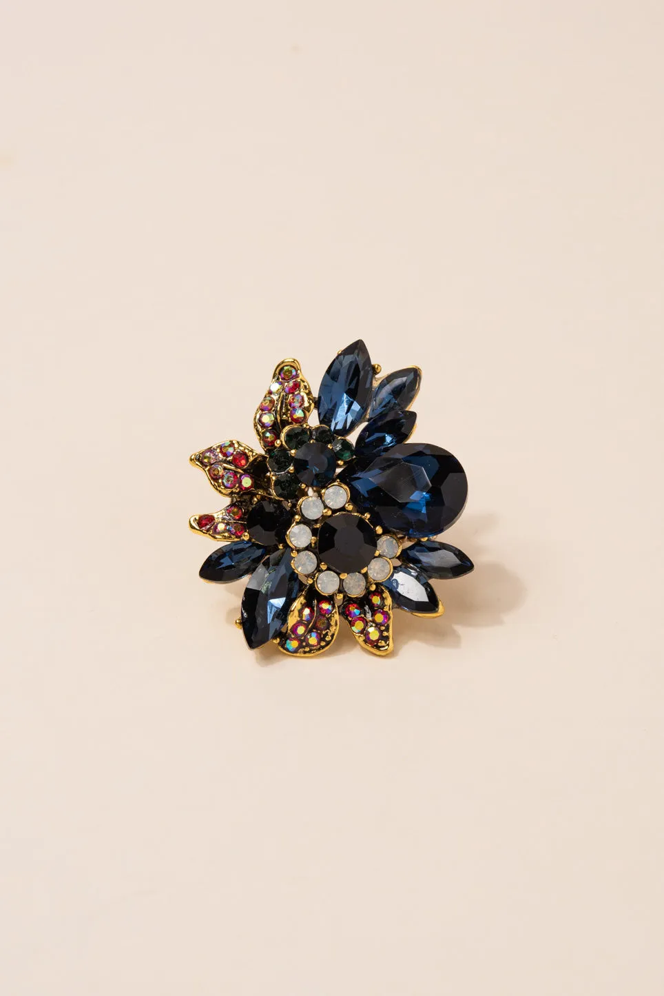 Willa Floral Rhinestone Ring