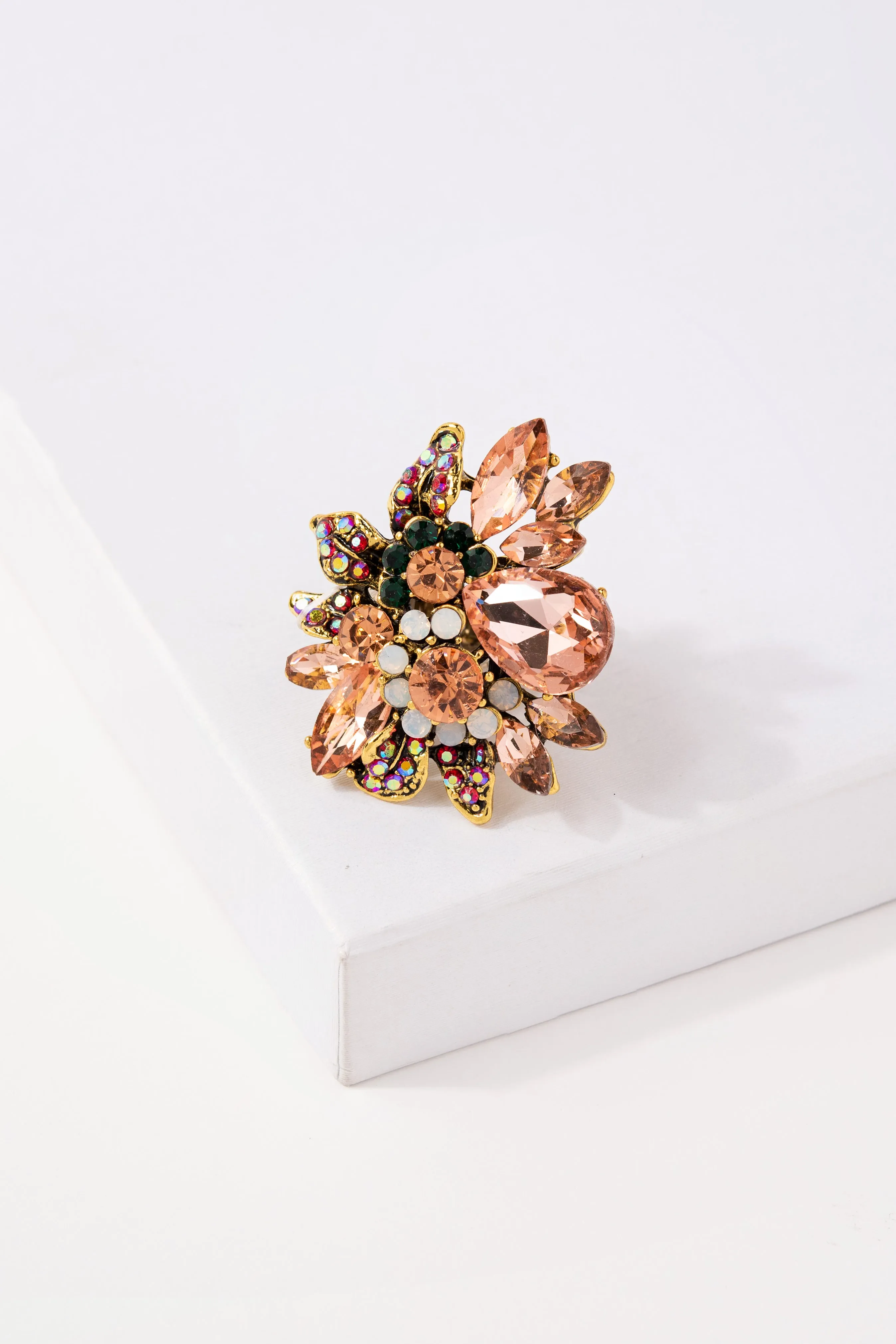 Willa Floral Rhinestone Ring