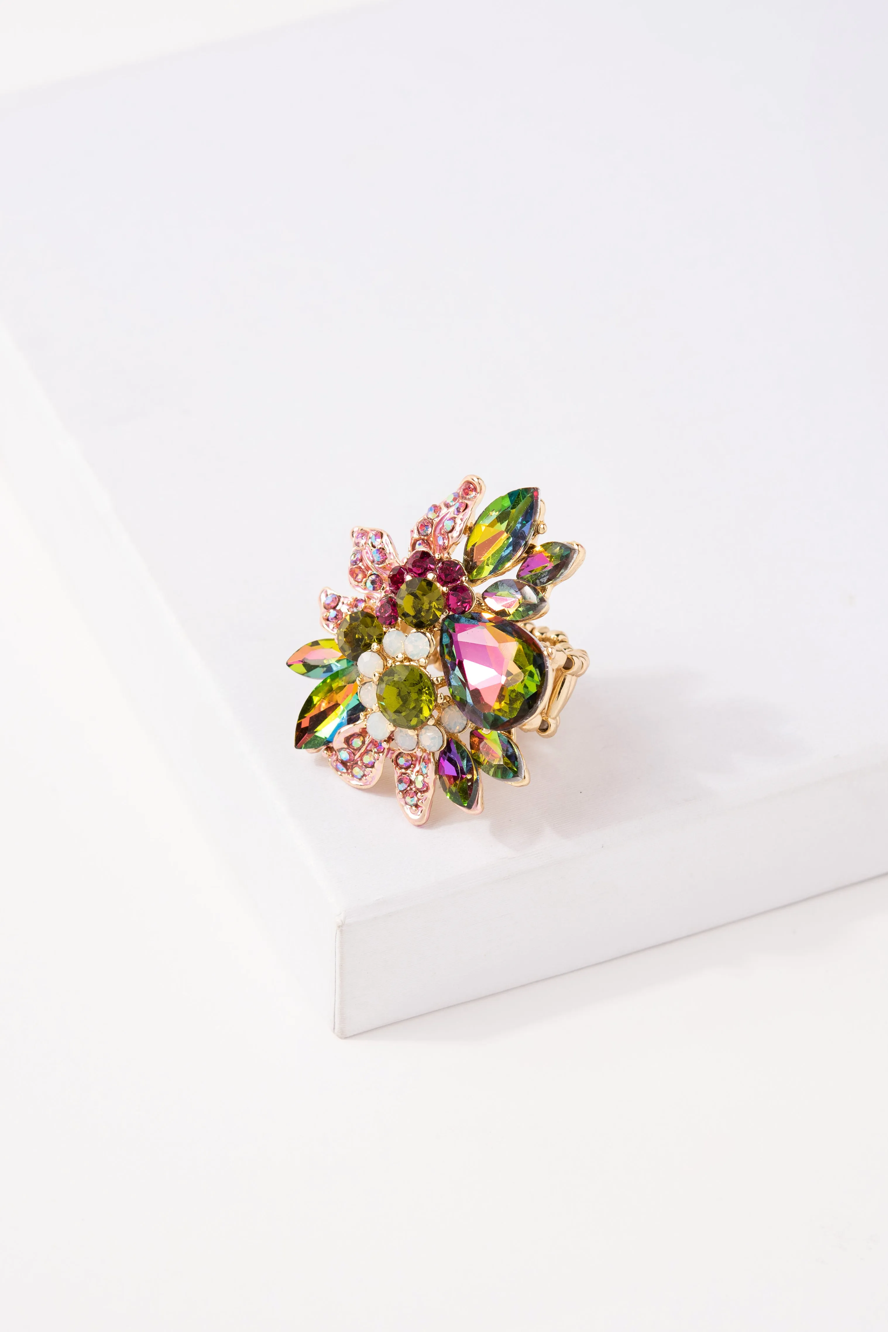 Willa Floral Rhinestone Ring