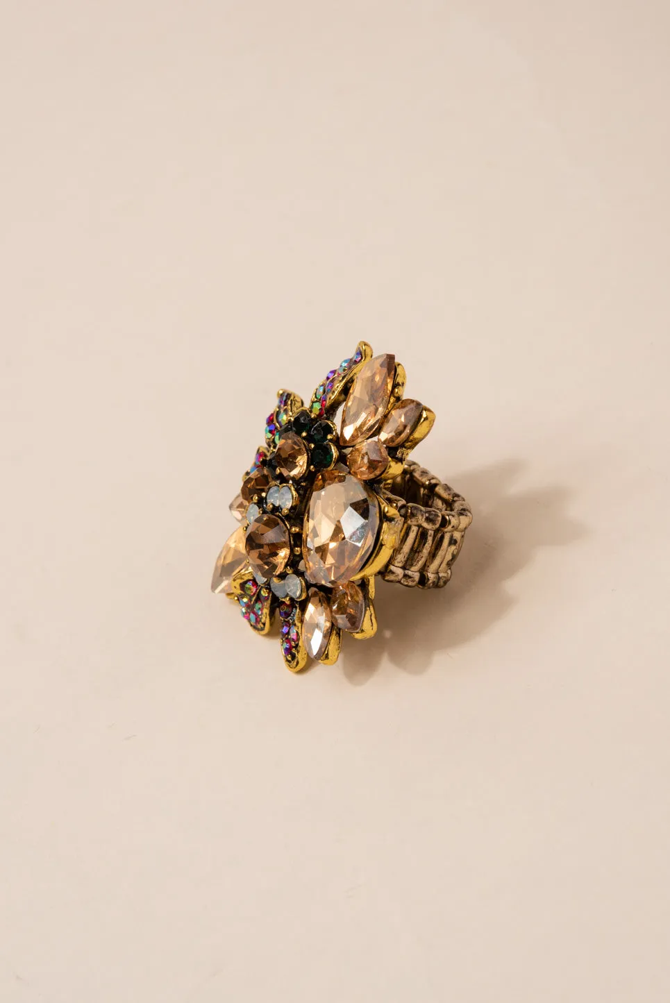 Willa Floral Rhinestone Ring