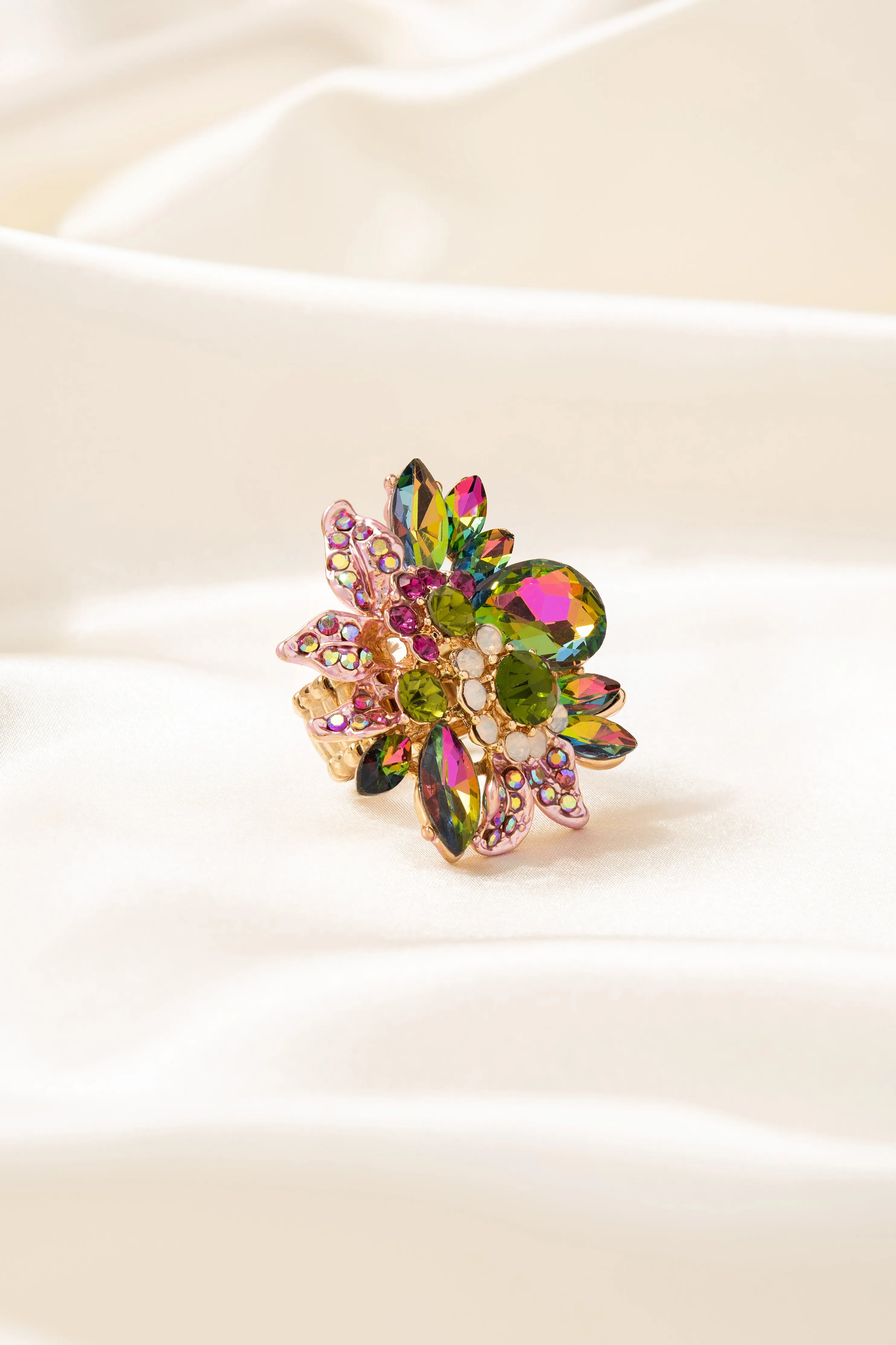 Willa Floral Rhinestone Ring