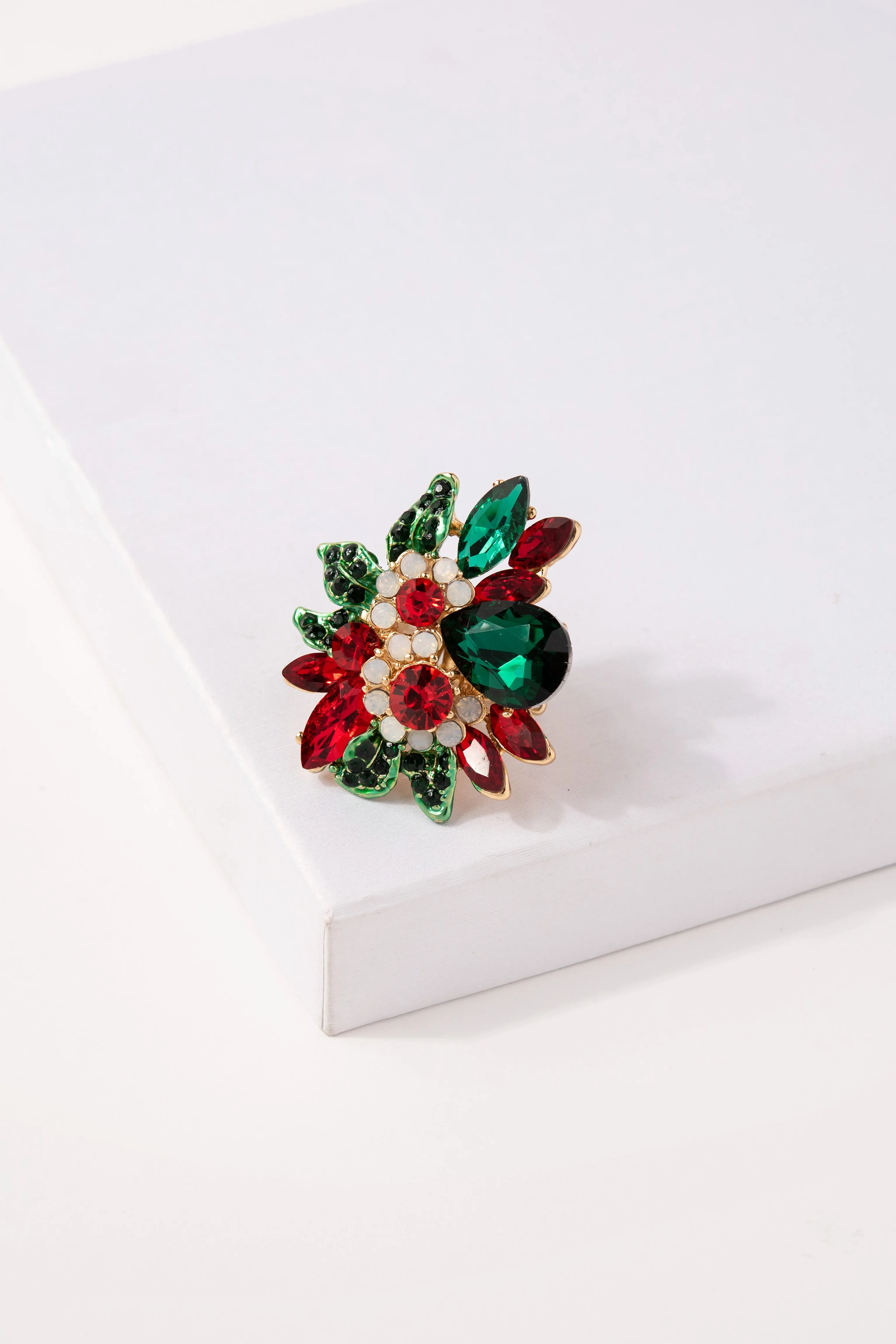 Willa Floral Rhinestone Ring