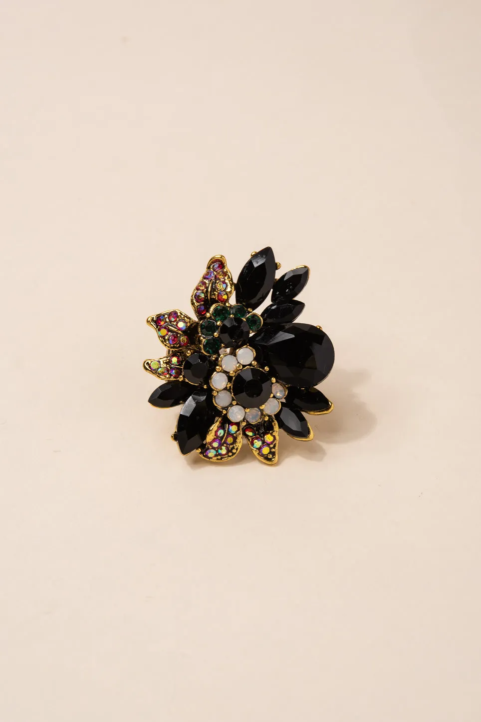 Willa Floral Rhinestone Ring