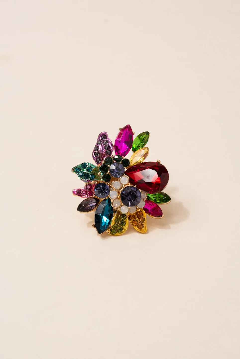 Willa Floral Rhinestone Ring