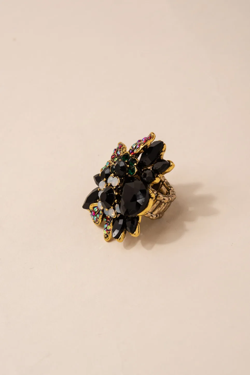 Willa Floral Rhinestone Ring