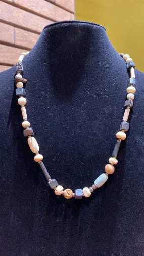 Wood & Water Buffalo Bone Assorted Bead Necklace